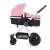 Side view of Petite & Mars Grand II Platinum Pink stroller with bassinet