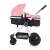 Side view of Petite & Mars Grand II Platinum Pink stroller with bassinet