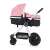 Side view of Petite & Mars Grand II Platinum Pink stroller with bassinet