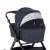 Petite & Mars Trails Anthracite Blue stroller bassinet with canopy and ventilation mesh
