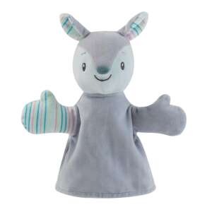 Petite & Mars Boby the Squirrel Puppet, soft plush hand puppet for babies, gray and blue striped design - Puppet Toy