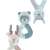Petite & Mars Plush Baby Rattles: Bear, Rabbit, Reindeer
