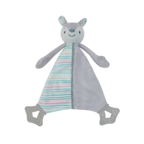 Petite & Mars Szundi играчка с хапалка катерица Boby, мека плюшена играчка с хапалка, сиво-син дизайн на райета, идеална за бебета