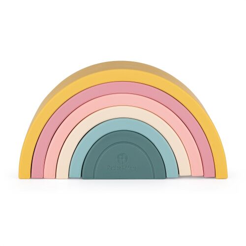 Petite & Mars Rainbow Stacking Toy - Intense Ochre - Silicone Arches