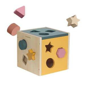 Petite & Mars Gravity Wood of Mars shape sorting toy, wooden cube with shape holes and colorful blocks, 12 months+ - Petite&Mars