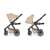 Petite & Mars ICON 2in1 stroller in Mocha Beige LITE AIR color, showing the adjustable canopy