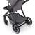 Bottom view of the Petite & Mars ICON 2in1 combination stroller Dove Grey LITE AIR, showing the wheels and storage basket
