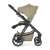 Side view of Petite & Mars ICON 2in1 stroller in Mossy Green LITE RWS, showing the bassinet