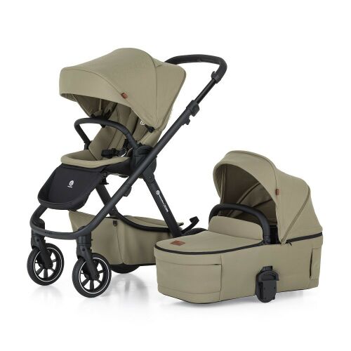 Petite & Mars ICON 2-in-1 Stroller, bassinet and seat options, khaki