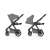 Petite & Mars ICON 2in1 Dove Grey LITE RWS stroller side view with seat unit in two positions
