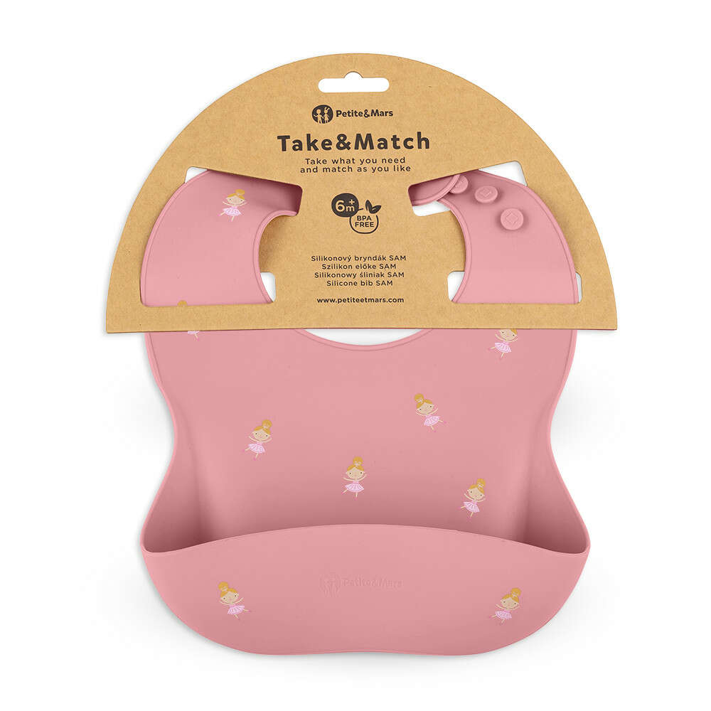 Petite &amp; Mars Szilikon előke Take&amp;Match Rose Prin...