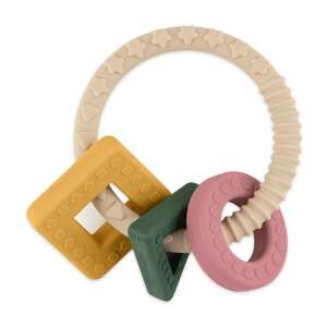 Petite & Mars szilikon rágóka Figures, egy gyűrűvel, geometriai formákkal a baba érzékszervi fejlődéséhez - Petite&Mars