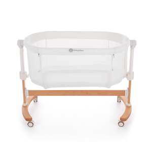 Petite & Mars Glory 2in1 Adjustable Baby Crib with Cradle Function, white, wooden, with wheels - Cribs & Cradle