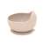 Petite & Mars TAKE&MATCH silicone bowl in Desert Sand with suction base, side view