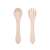 Set de lingură și furculiță din silicon Petite & Mars TAKE&MATCH, culoare Desert Sand