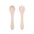 Petite & Mars silicone baby spoon and fork, beige
