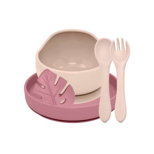 Petite &amp; Mars Set tacâmuri din silicon TAKE&amp;MATCH 4 buc Desert Sand - Dusty Rose 6 luni+