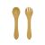 Petite &amp; Mars Silicone 2 piece dinner set TAKE&amp;MATCH bowl + cutlery Intense Ochre 6months+ 102976531