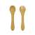 Petite & Mars TAKE&MATCH silicone spoon and fork set in Intense Ochre color