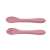 Petite & Mars silicone spoon and fork set Dusty Rose 6 months+