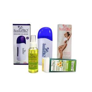 SensoPRO Start Azure Enthaarungsset, enthält einen Wachserwärmer, Wachs, After-Wax-Öl und Enthaarungsstreifen - Haarentfernung & Rasur