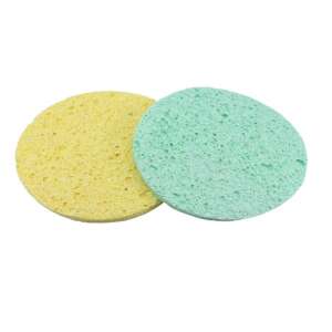2 pack yellow and green facial cleansing sponges - Bathing Essential