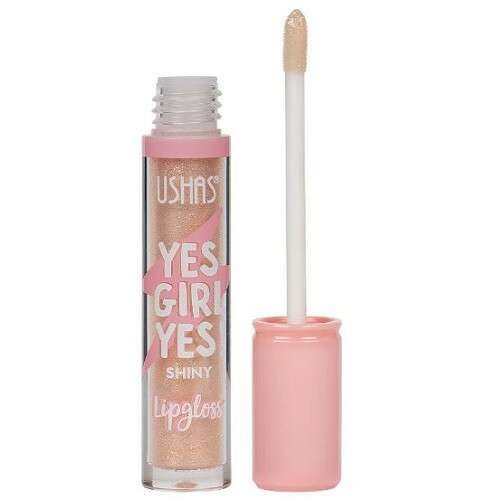 Ushas Yes Girl Yes Shiny Lipgloss in Bézs 02, a clear lip gloss with shimmer
