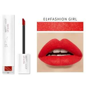 Derol Waterproof Lip Gloss 01 Fashion Girl Matte Liquid Lipstick, red color, long lasting, full coverage, smooth application,  cruelty-free - Mouth