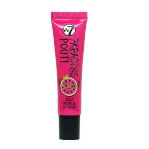 W7 Paradise Pout Juicy Metallic Lip Paint in Watermelon, a bright pink lip gloss with a metallic finish - Mouth