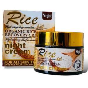 Wokali Rice Night Cream, regenerare hidratantă, cremă regenerantă din orez organic, pentru toate tipurile de piele, îngrijire de noapte anti-îmbătrânire, 55g - Frumusețe și sănătate