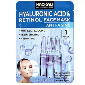 Hyaluronic Acid & Retinol Face Mask, Anti-Aging, 1 Mask, Wokali - Skin care mask & pack