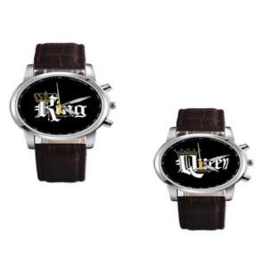 King & Queen Couple Watch Set, 40mm Dial, PU Straps 102984973 - Women's Watch