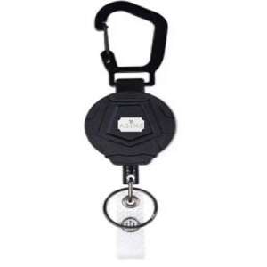 A.S.I.N.C. retractable key chain with carabiner, black - Keychain