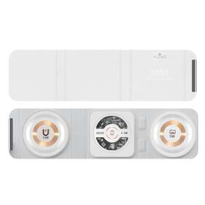 A.S.I.N.C 3 in 1 Wireless Charger, white, foldable, eco-leather, ABS, magnetic, for iPhone, AirPods, and Apple Watch - Wireless Charger