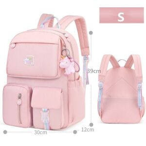 Rózsaszín gyerek hátizsák unikornis kulcstartóval, S méret - Ovis hátizsák, táska