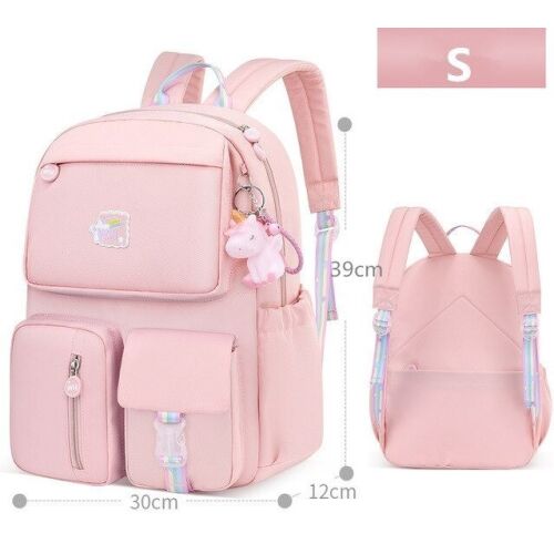 Rózsaszín gyerek hátizsák unikornis kulcstartóval, S méret