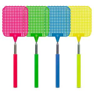 Sada 4 teleskopických mušiek v ružovej, zelenej, modrej a žltej farbe - Prípravky proti škodcom