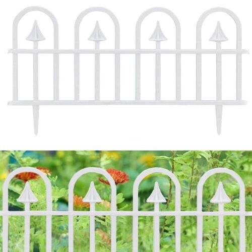 Gartenzaun fehér PVC kerti szegély kerítéspanel, 60x31 cm, 4 szegmens, használatban - Chomik