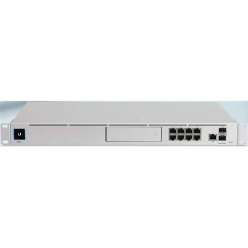 Ubiquiti UniFi Dream Machine Pro Netzwerkgerät, Vorderansicht, weiß, 1U Rackmount, 8xGbE LAN-Ports, 1xSFP, 1xSFP+