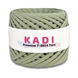 KaDi Medium 7-9 mm Olive Green T-Shirt Yarn, 110 meters, 100% cotton, Oeko-Tex certified - Art & Craft