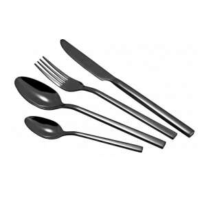 Voltz V51512AB24 24-piece black stainless steel cutlery set - Serving