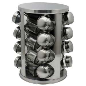 Stainless steel spice rack with 16 glass jars, Oliver Voltz OV51217A16 - Spice Rack