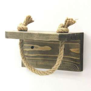 Evila Originals 792EVL2828 wooden wall shelf with rope details - Toilet Paper Holder & Stand