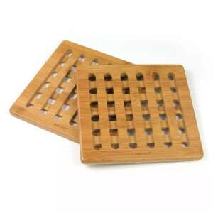 Kinghoff KH 1216 Hot Pot Stands, 2 pcs, 20x20 cm, Bamboo 103002289 - Kinghoff