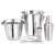 Kinghoff KH 1389 4-teiliges Cocktail-Set, Edelstahl, bestehend aus Eiseimer, Cocktailshaker, Eis-Zange und Messbecher