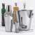 Kinghoff KH 1389 4-piece cocktail set, stainless steel, includes ice bucket, cocktail shaker, ice tongs, and jigger