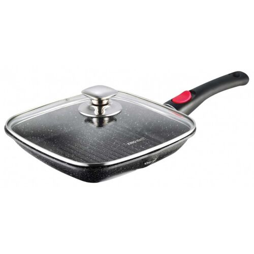 Patelnia grillowa Kinghoff KH-1511 Granit 28 cm z pokrywką