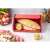 Kinghoff KH 1753 bread box, red, metal, 36 cm, open with bread inside