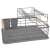Kinghoff KH 1797 2-Tier Dish Drying Rack with Utensil Holder, Grey, side view