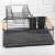 Kinghoff KH 1797 2-Tier Dish Drying Rack with Utensil Holder, Grey, front view